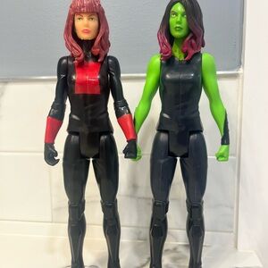 12 Inch Marvel Guardians Galaxy‎ Gamora/Black Action FigureBundle Redhead damage